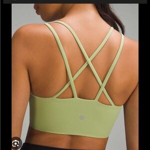 lululemon athletica Light Green Strappy Ribbed Sports Bra